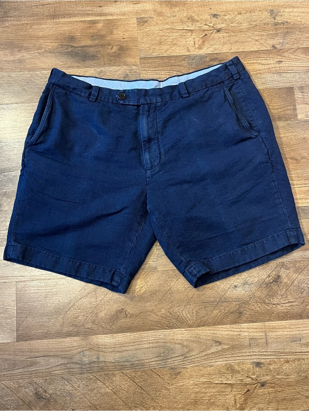 Brooks Brothers Navy Bermuda Linen/Cotton Blend Men's Shorts